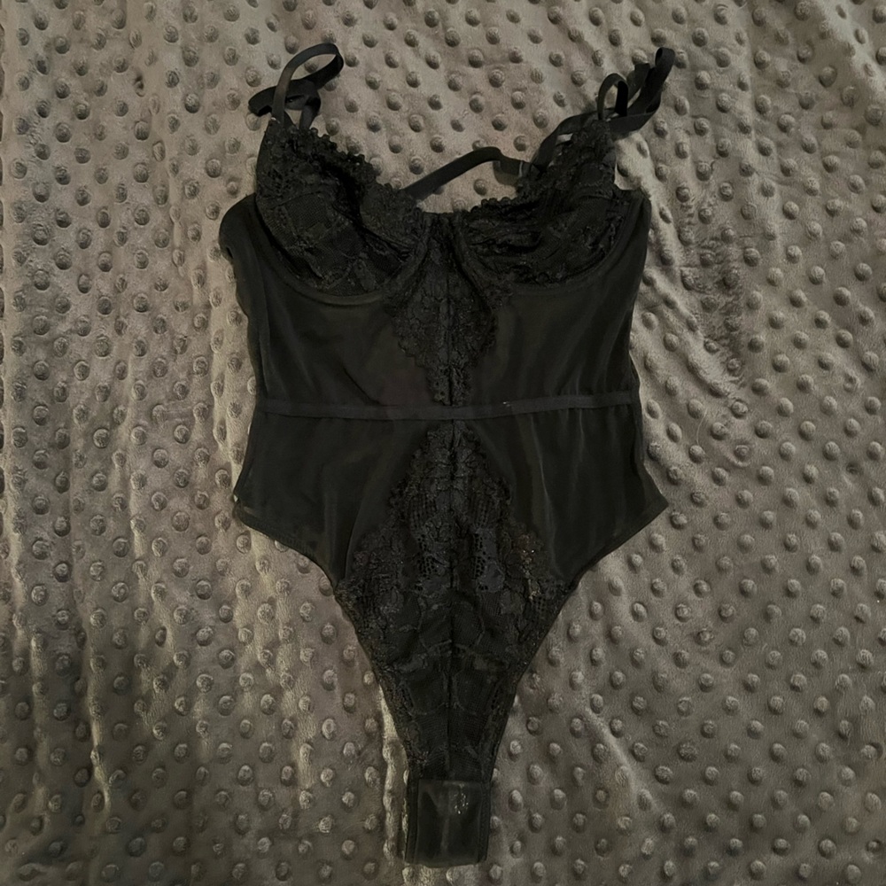 Elegant Black Lace Halter body suit